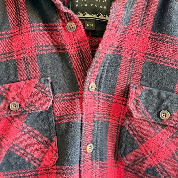 3/$18 Jachs NewYork Men’s/Boys/Unisex Red and Black Plaid Button-Up Shirt M - Picture 4 of 5